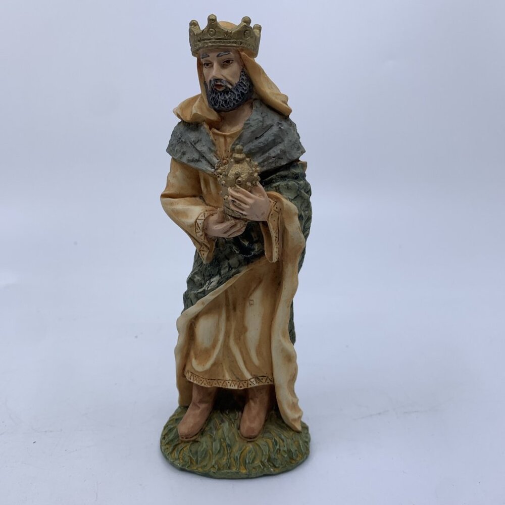 Vintage Nativity Set Mary Joseph Baby Jesus in Manger 3 Wise Men 6 Figures 6" - Picture 7 of 11